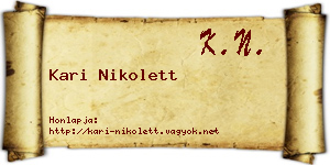 Kari Nikolett névjegykártya