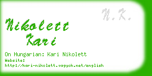 nikolett kari business card